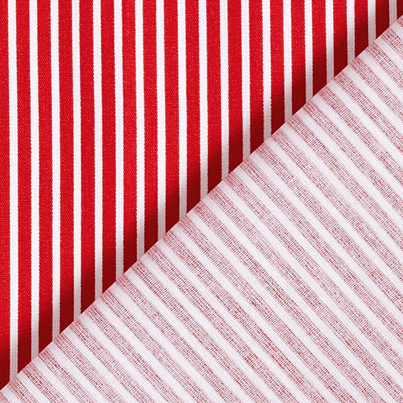 Katoenpopeline Strepen – rood/wit,  image number 4