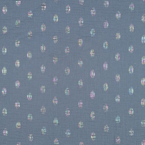 Mousseline/dubbel gehaakte stoffen Stippen Foliedruk | by Poppy – blauwgrijs, 
