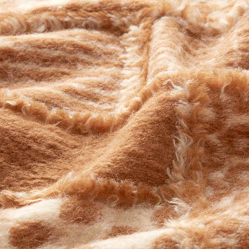 Gebreide mantelstof expressief patroon – cashew/bruin,  image number 2