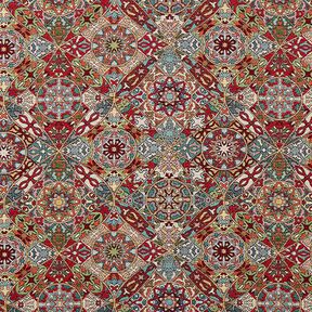 Decostof Gobelin Gevlochten ornamenten – lichtbeige/karmijnrood, 