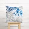Katoenen stof Cretonne grote koralen – wit/blauw,  thumbnail number 7
