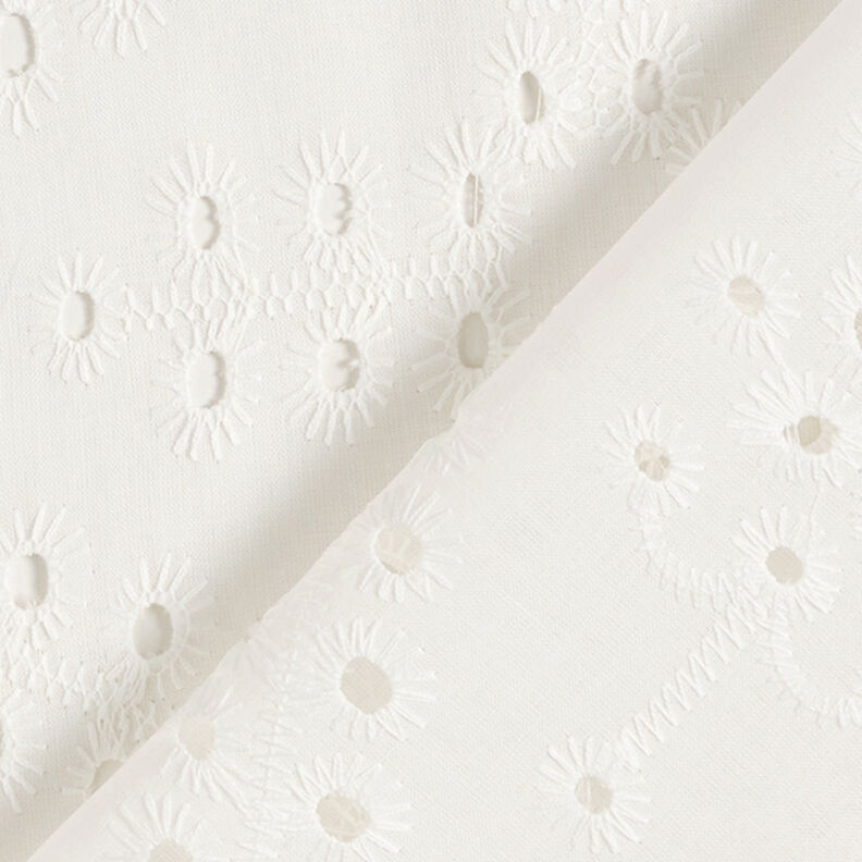 Katoenen stof los borduursel druppels – wit,  image number 4