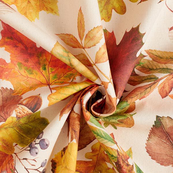 Decostof half panama herfstbladeren gerecycled – natuur,  image number 3
