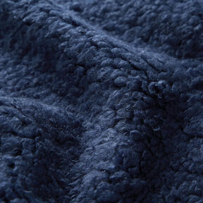 B-waren Imitatieleer met imitatiebont effen – zwart/marineblauw, 