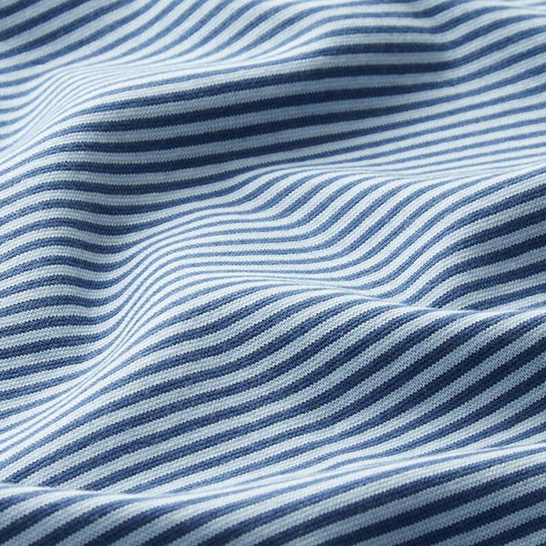 Boordstof rondgebreid smalle ringen – jeansblauw/lichtblauw,  image number 2