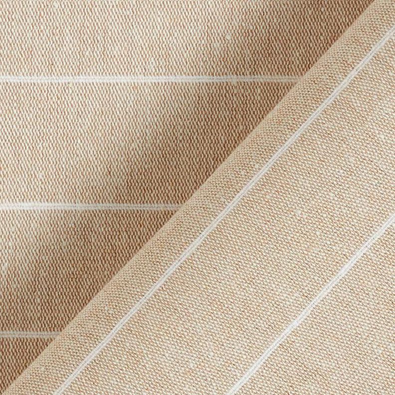 Decostof canvas brede strepen gerecycled – donkerbeige,  image number 4
