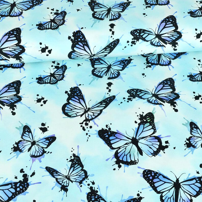 Katoenjersey Vlinderspatten | Glitzerpüppi – ijsblauw,  image number 2