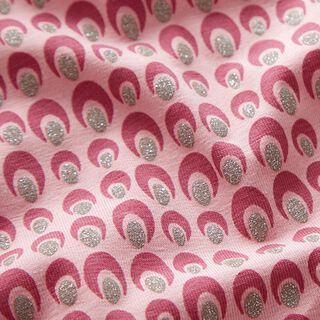 Katoenjersey glitter-pauwenoog – roze, 