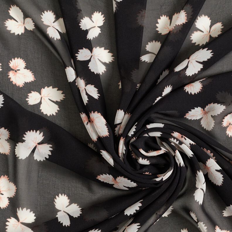 Chiffon bladeren – zwart/wit,  image number 3