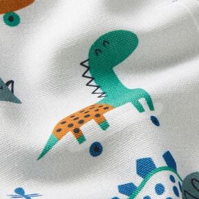 Decostof Half panama schaatsende dinosaurussen – zilvergrijs/pepermunt, 