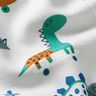 Decostof Half panama schaatsende dinosaurussen – zilvergrijs/pepermunt,  thumbnail number 2