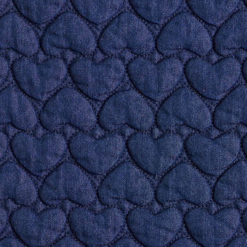 Jeans Doorgestikte stof Harten – nachtblauw, image number 1