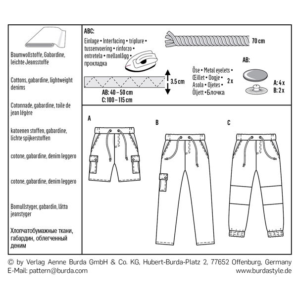 kinderbroek | short, Burda 9354 | 116 - 158, image number 7