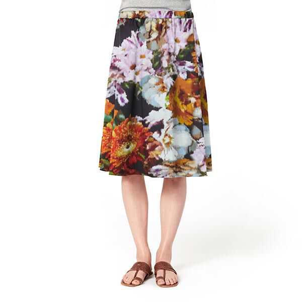 Blousestof viscose-linnenmix prachtige bloemen, image number 7