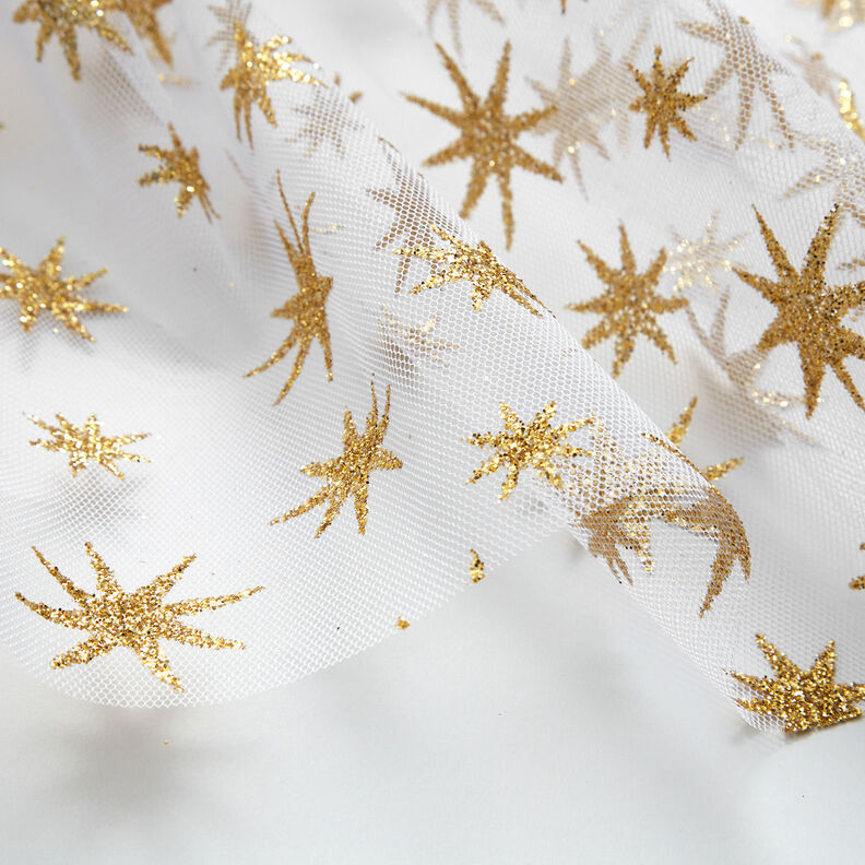 Tule glittersterren – wit/goud,  image number 5