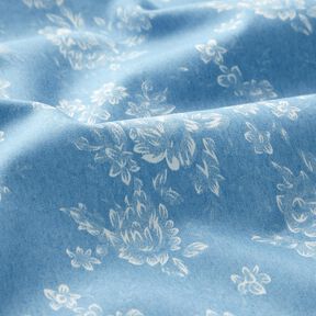 Chambray Kleine rozen – lichtblauw/ecru, 