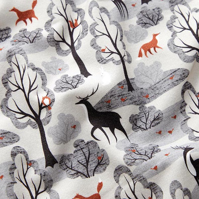 Sweatshirt geruwd abstracte bosdieren Digitaal printen – nevelgrijs,  image number 2