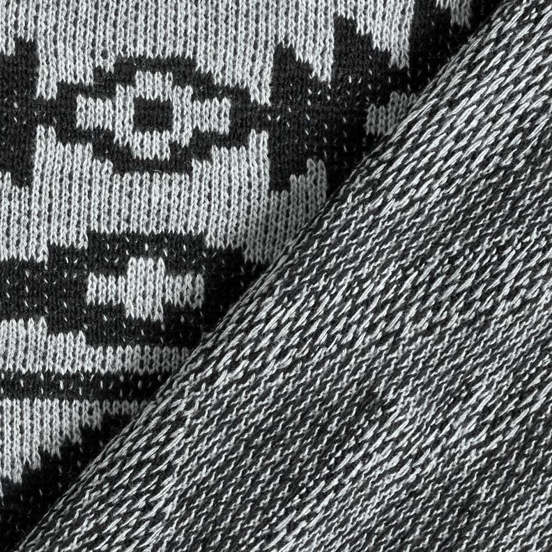Ikat-patroon van gebreide stof – grijs/zwart, image number 4