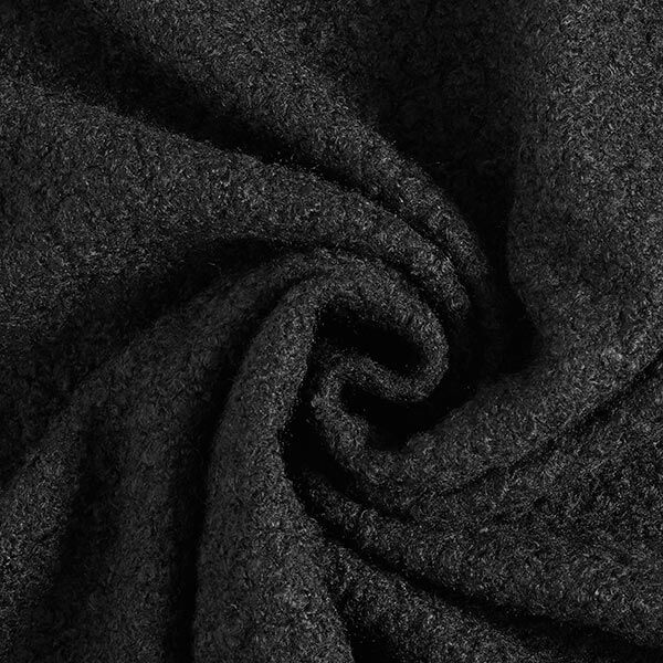 Gewalkte tricot bouclé – zwart,  image number 1