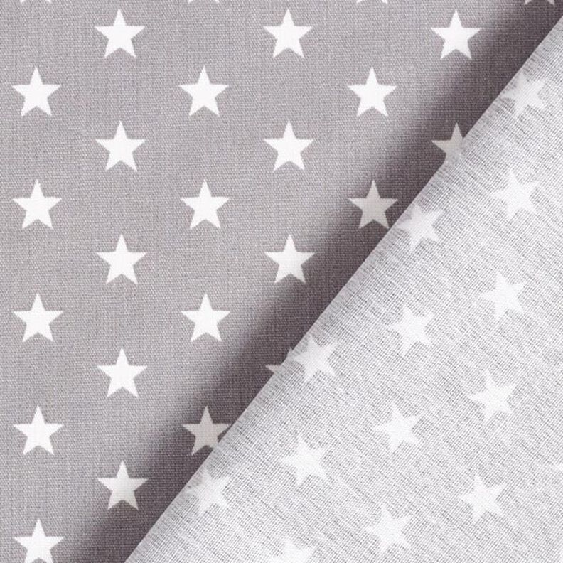 Katoenpopeline Middelgrote sterren – grijs/wit,  image number 6
