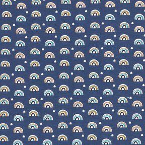 Katoenjersey kleine regenbogen – indigo, 