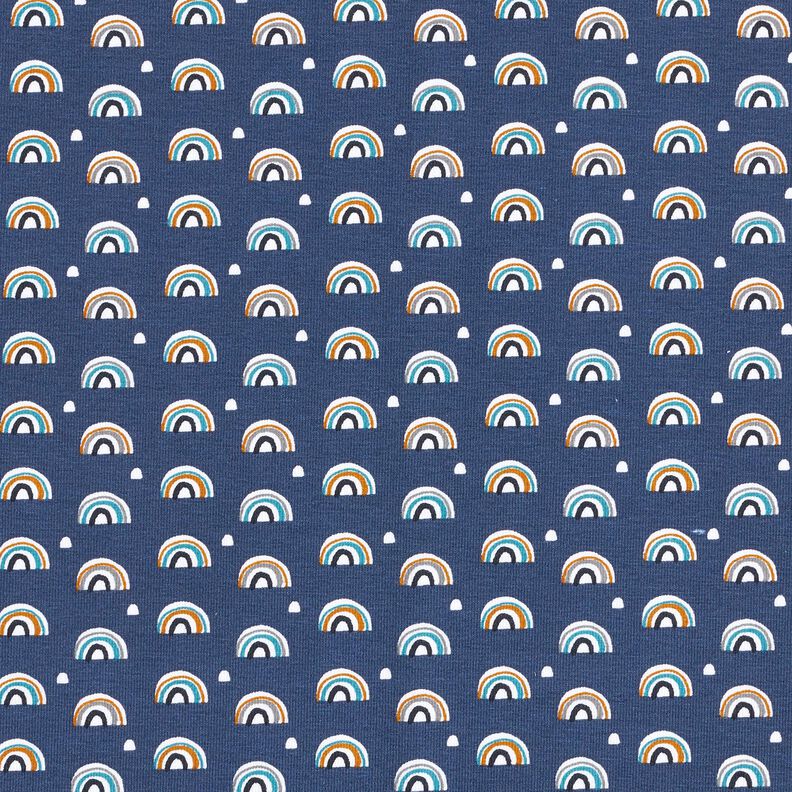 Katoenjersey kleine regenbogen – indigo, image number 1