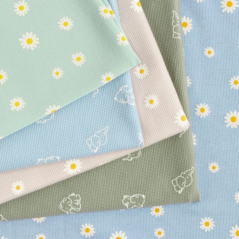 Wafel jersey Madeliefjes – licht mint, image number 5