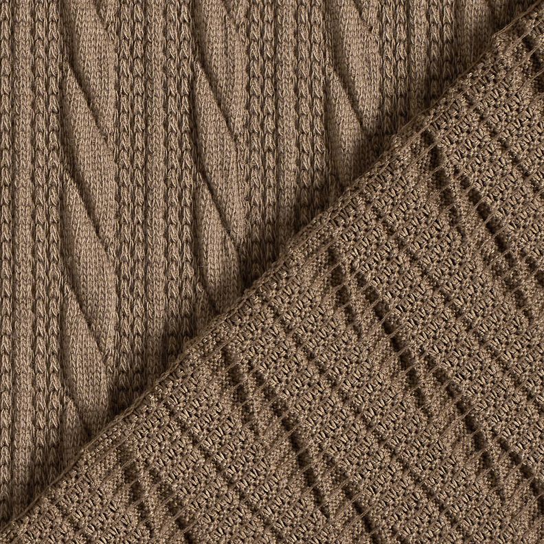 Tricot Cloqué Kabelsteekpatroon – duingeel, image number 4