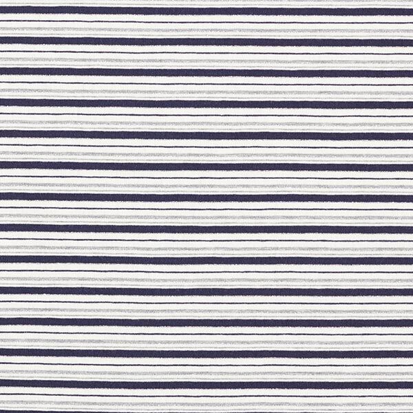 Glitterjersey Katoen Strepen – ecru/navy, image number 1