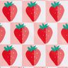 Gecoate katoen aardbeien ruitjes – roos/rood,  thumbnail number 1