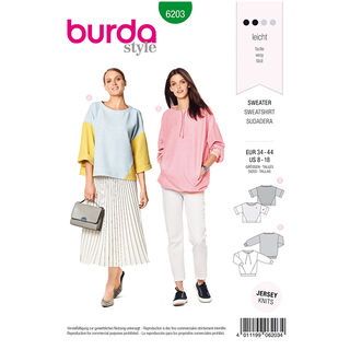 Sweatshirt, Burda 6203 | 34 - 44, 