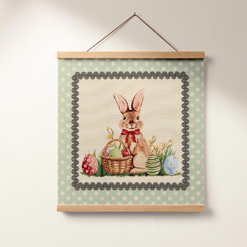 Decopaneel Gobelin lieve paashaas – lichtbeige/licht mint,  image number 6