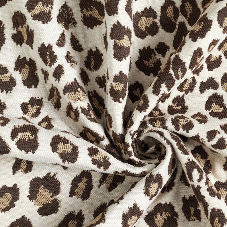 Bekledingsstof Jacquard Luipaard – creme/anemoon, image number 3