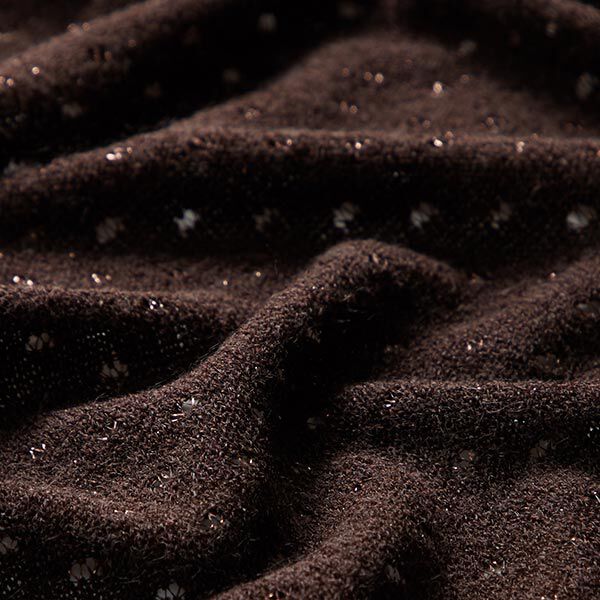 Fijngebreide lurexpunten glitter – bruin, image number 2