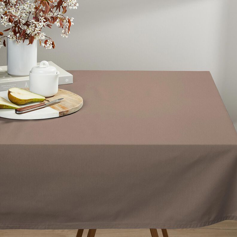 Puur linnen zwaar Effen – donkertaupe,  image number 7