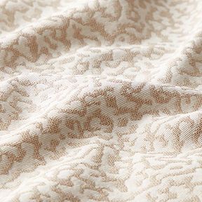 Meubelstof jacquard abstract luipaardmotief groot – creme/beige, 