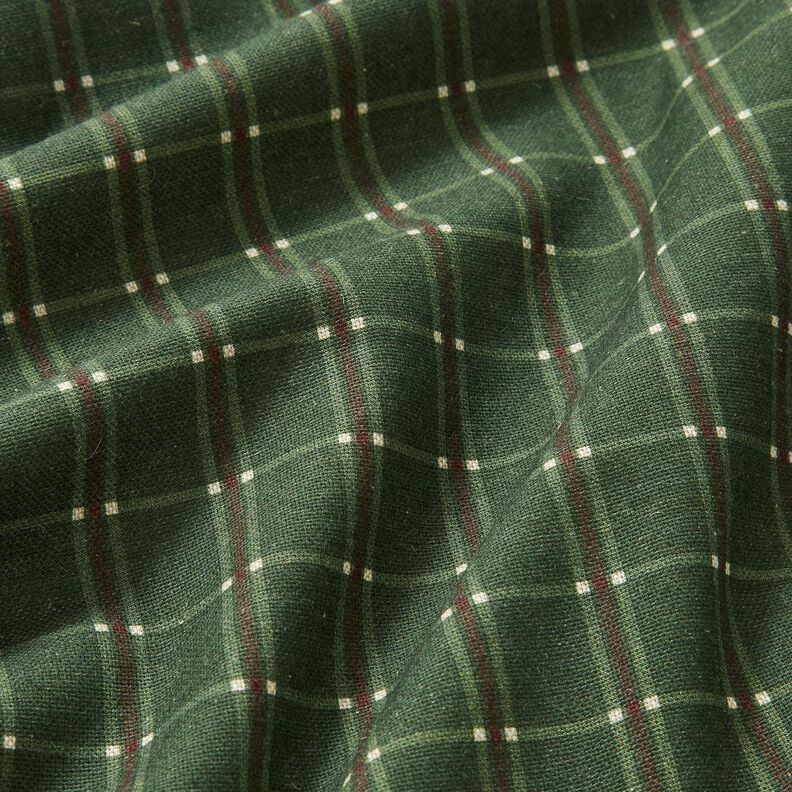 Decostof Half panama elegante ruit – dennengroen/karmijnrood,  image number 2