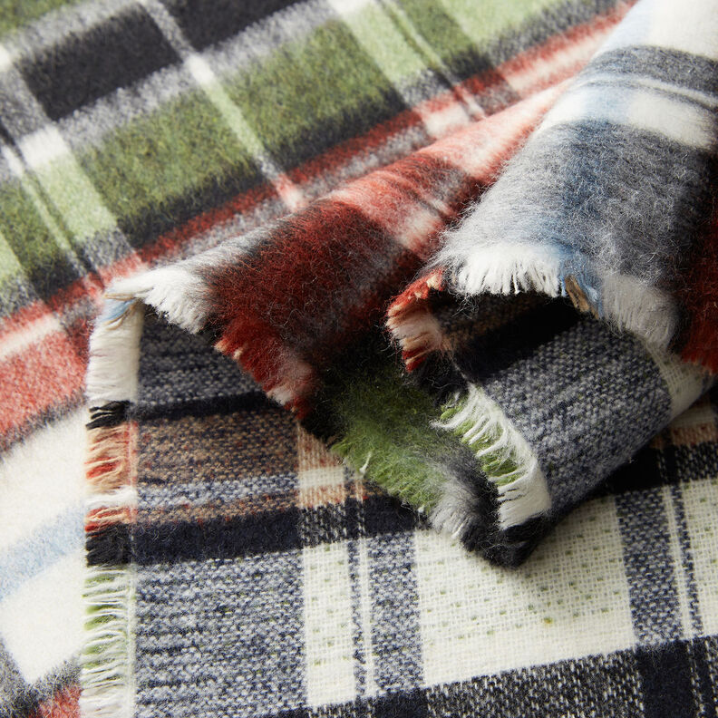 Jasstof dubbelzijdige tartan ruit – grijs/karmijnrood, image number 2