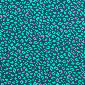 Gecoate katoen abstracte Leeuw | Poppy Fabrics – petroleum/lila, 