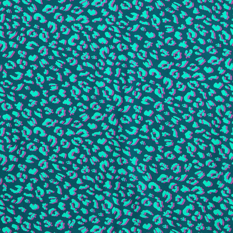 Gecoate katoen abstracte Leeuw | Poppy Fabrics – petroleum/lila, image number 1