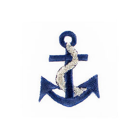 Applicatie Anker [ 4 x 3,2 cm ] – zilver/blauw, 
