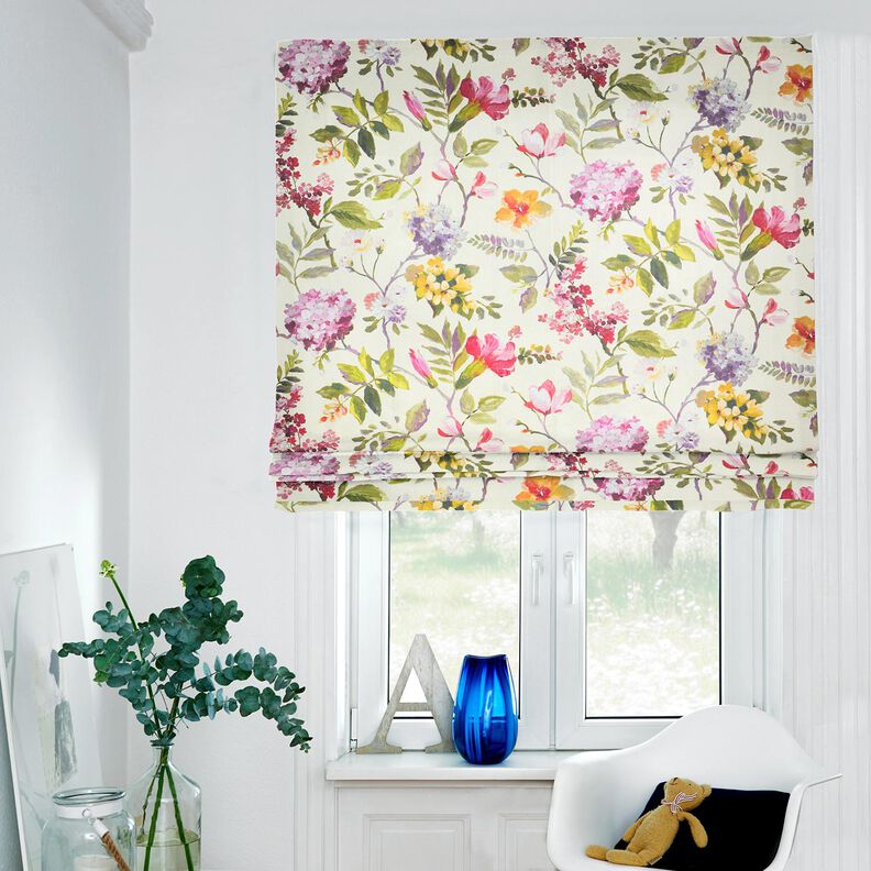Decostof Canvas Hortensia's – creme/licht bessen, image number 7