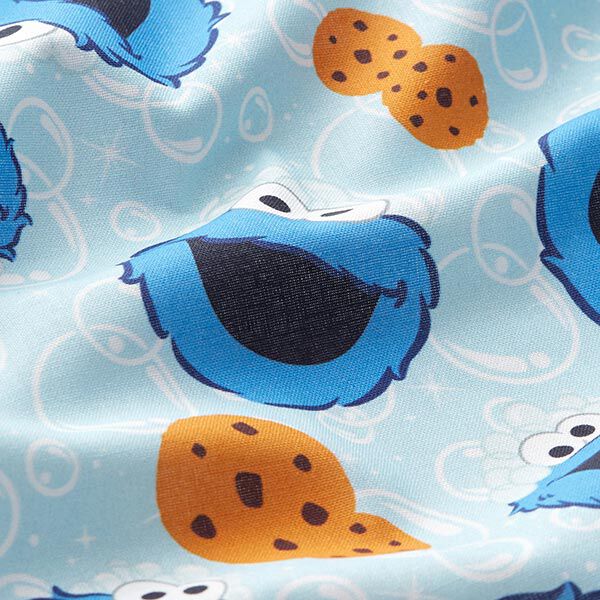 Decostof cretonne Koekiemonster | CPLG – babyblauw/koningsblauw, image number 2
