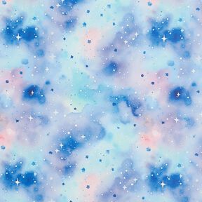 Regenjasstof Aquarel sterrenhemel Digitaal printen – ijsblauw/blauwlila, 