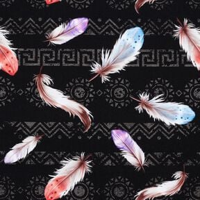 French Terry Boho veren | Glitzerpüppi  – zwart/kreeft,  French Terry Boho veren | Glitzerpüppi  – zwart/kreeft,