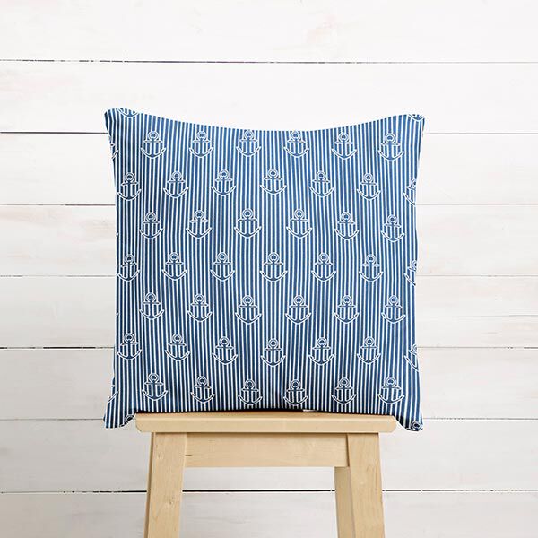 Decostof Half panama Anker – oceaanblauw/wit, image number 9