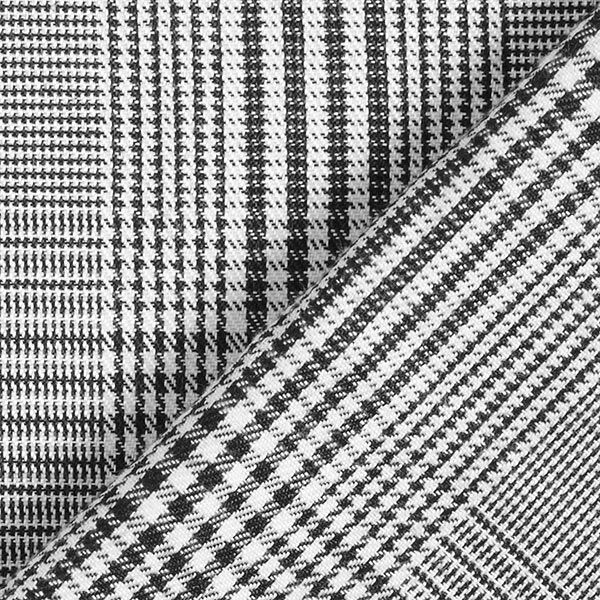 Opgeruwde geweven stof glencheck – zwart/wit, image number 4