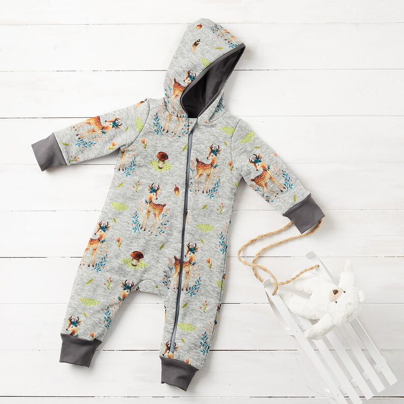 Alpenfleece Romantisch hert – zilvergrijs/natuur,  image number 6