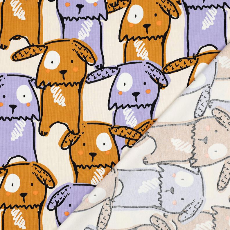 Katoenjersey Honden met hangoren | Poppy Fabrics – ecru,  image number 4