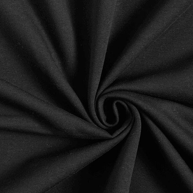 Licht katoenen sweatstof effen – zwart,  image number 1